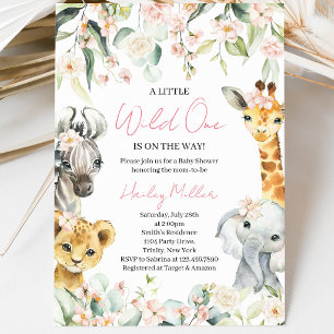 Een Klein Wild Meisje Jungle Baby Shower Kaart