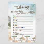 Een klein Wild One Emoji Pictionary Baby shower (Voorkant / Achterkant)