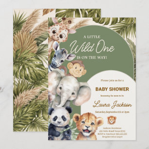 Een Klein Wild Safaribabydier Babyfeestje Kaart