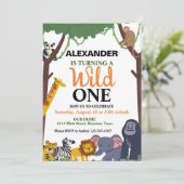 Een klein wild verjaardagsfeestje kaart (Staand voorkant)