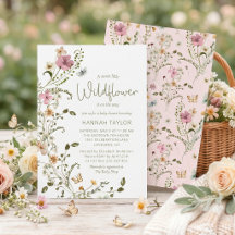 Een Klein Wildbloemetjes Meisje Roze Baby Shower