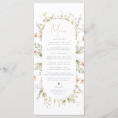 Een Klein Wilde Bloem Boho Bij Meisje Baby Shower Menu (Voorkant)