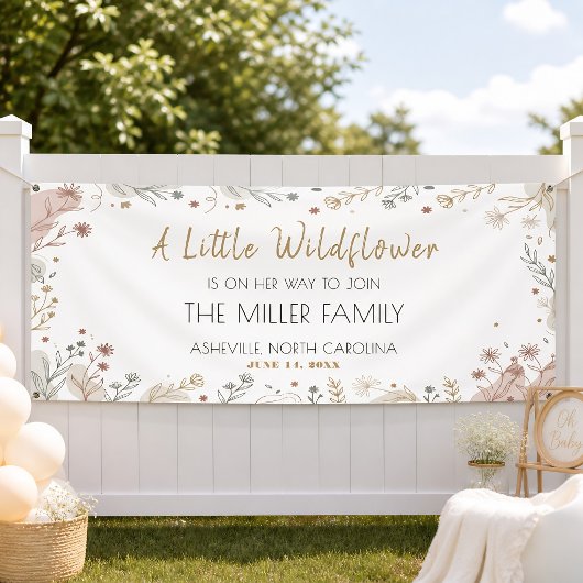Een Klein Wilde Bloem Boho Bloemen Banner
