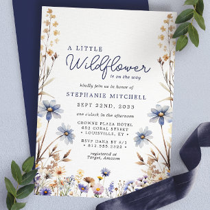 Een Klein Wilde Bloem Is Op Weg Baby Shower Kaart