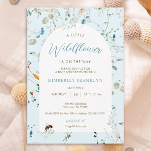 Een klein wilde bloem wilde bloem jongen baby show kaart