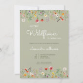 Een klein Wildflower Boho-Baby shower Kaart (Voorkant)