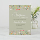 Een klein Wildflower Boho-Baby shower Kaart (Staand voorkant)
