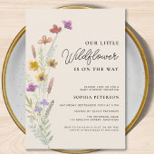 Een klein Wildflower Boho-Baby shower Kaart