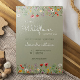 Een klein Wildflower Boho-Baby shower Kaart