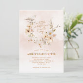 Een klein Wildflower Boho-Baby shower Kaart (Staand voorkant)