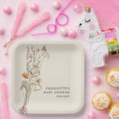 Een klein Wildflower Boho-Baby shower Papieren Bordje (Feest)