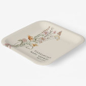 Een klein Wildflower Boho-Baby shower Papieren Bordje (Gebogen)