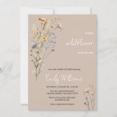 Een klein wildflower meisje baby shower uitnodigin kaart (Voorkant)