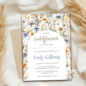 Een klein wildflower meisje baby shower uitnodigin kaart