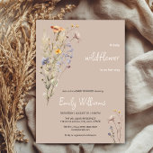 Een klein wildflower meisje baby shower uitnodigin kaart