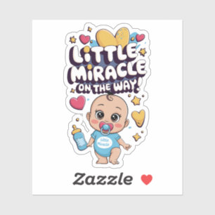 Een klein wonder onderweg. Zwangerschap vieren Sticker