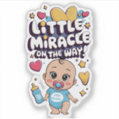 Een klein wonder onderweg. Zwangerschap vieren Sticker (Voorkant)