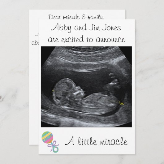 Een klein wonder ~ Zwangerschap Aankondiging (Voorkant / Achterkant)