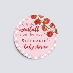 Een Klein Worstballetje Is Op Weg Roze Baby Shower Ronde Sticker