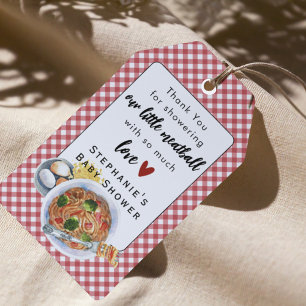 Een Klein Worsteballetje Is Op Komst Rode Baby Sho Cadeaulabel