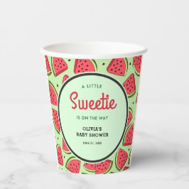 Een klein zoet zomerwatermeloen baby shower papieren bekers