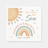 Een klein zonneschijn Baby shower hier komt de zoo Servet (Voorkant)