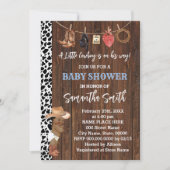 Een Kleine AA Cowboy Is Op Weg Western Baby Shower Kaart (Voorkant)