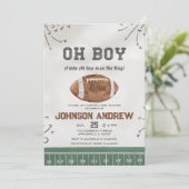 Een kleine All Star American football Baby shower Kaart (Staand voorkant)