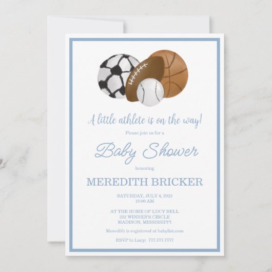 Een kleine atleet is onderweg de Uitnodiging van d (Voorkant)