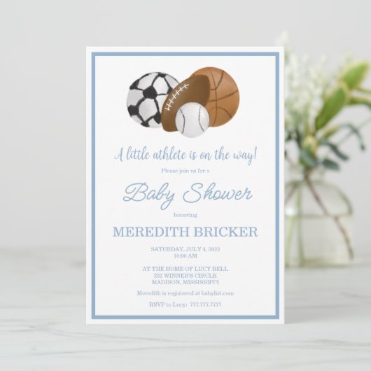 Een kleine atleet is onderweg de Uitnodiging van d (Staand voorkant)