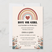 Een kleine Baby is op weg naar Boho Gender Reveal Kaart (Voorkant)