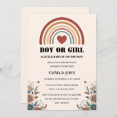 Een kleine Baby is op weg naar Boho Gender Reveal Kaart (Voorkant / Achterkant)
