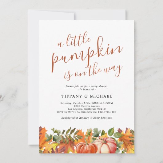 Een kleine Baby shower in de herfst Kaart (Voorkant)