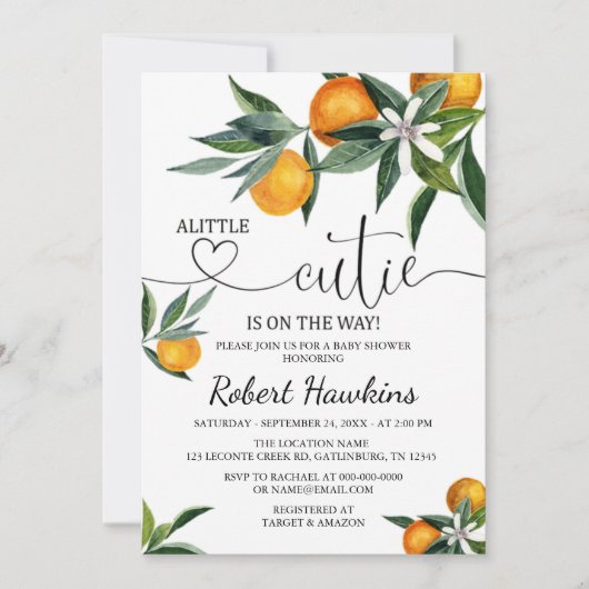 Een kleine Baby shower uitnodiging (Voorkant)