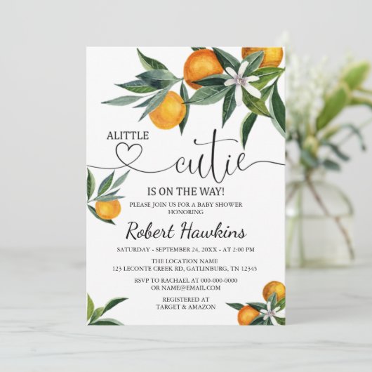 Een kleine Baby shower uitnodiging (Staand voorkant)