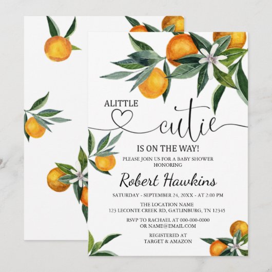 Een kleine Baby shower uitnodiging (Voorkant / Achterkant)