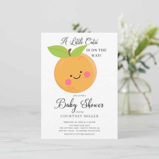 Een kleine Baby shower uitnodiging (Staand voorkant)