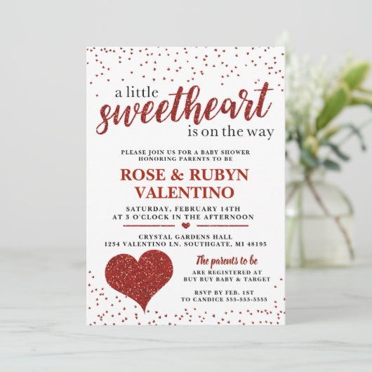 Een kleine Baby shower uitnodiging (Staand voorkant)