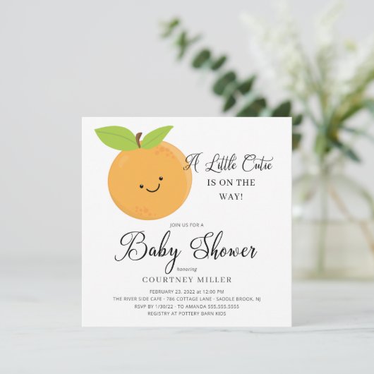 Een kleine Baby shower uitnodiging (Staand voorkant)