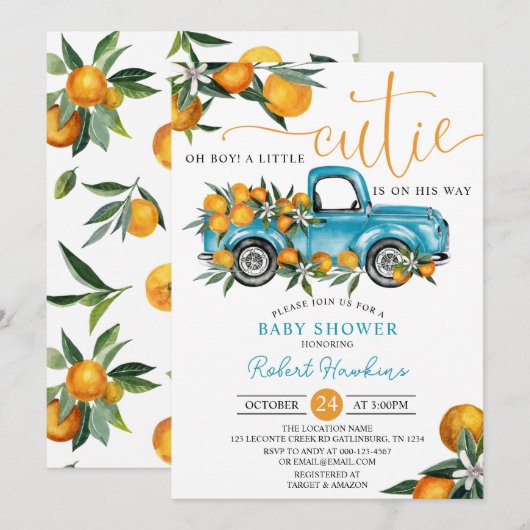 Een kleine Baby shower uitnodiging (Voorkant / Achterkant)