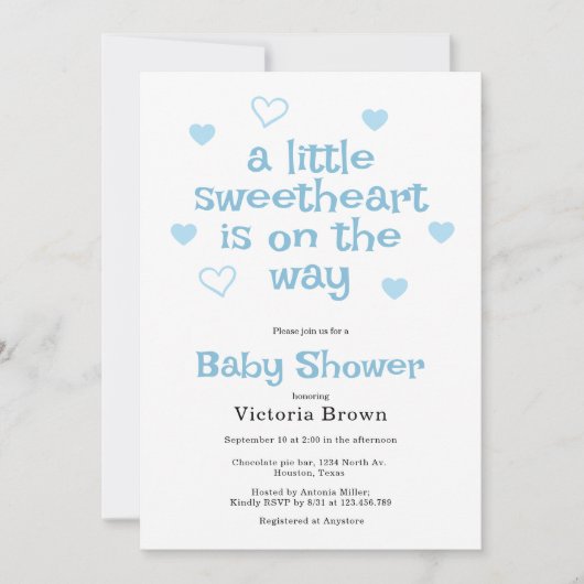 Een kleine Baby shower-uitnodiging voor een kleine Kaart (Voorkant)