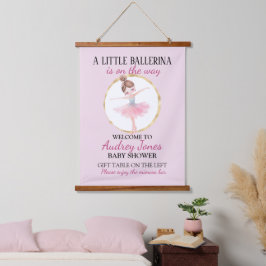 Een kleine ballerina is op weg naar het Baby showe Hangend Wandkleed