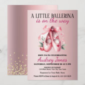 Een kleine ballerina is op weg naar het Baby showe Kaart (Voorkant / Achterkant)