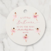 Een kleine ballerina roze ballet Baby shower Bedankjes Labels (Achterkant)