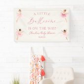 Een kleine ballerina roze ballet Baby shower Spandoek (Insitu)