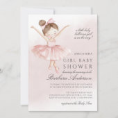 Een kleine ballerina Waterverf meisje Baby shower Kaart (Voorkant)