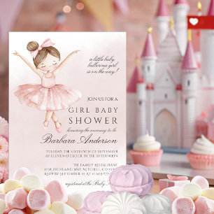 Een kleine ballerina Waterverf meisje Baby shower Kaart