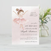 Een kleine ballerina Waterverf meisje Sip en See Kaart (Staand voorkant)