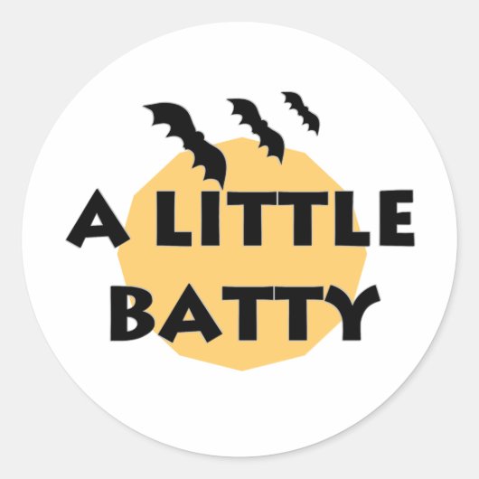 Een kleine Batty Bats en Moon Ronde Sticker (Voorkant)