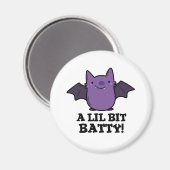 Een kleine Batty Funny Baby Bat Pun Magneet (Voorkant / Achterkant)